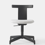 Jiro Upholstered Swivel Chair - Black / Black / Light Grey Halingdale