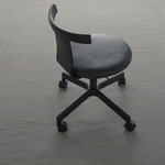 Jiro Upholstered Swivel Chair - Black / Black / Black Fabric