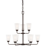 Kerrville Chandelier - Bronze / Satin Etched