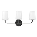 Kline Bathroom Vanity Light - Black / Etched Opal