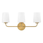 Kline Bathroom Vanity Light - Heritage Brass / Etched Opal