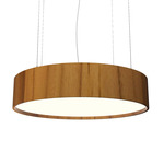 Cylindrical Pendant - Teak / White Acrylic