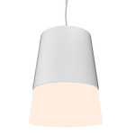 Conical Top Hat Pendant - White / White Acrylic