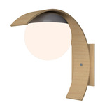 Sfera Hanging Wall Sconce - Maple Wood / Frosted