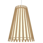 Ripado Flared Pendant - Maple / White Acrylic