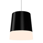 Conical Top Hat Pendant - Matte Black / White Acrylic