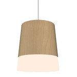 Conical Top Hat Pendant - Maple / White Acrylic