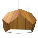 Faceted Penta Pendant - Teak / White Acrylic