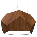 Facet Penta Pendant - Imbuia / White Acrylic