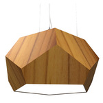 Facet Penta Pendant - Teak / White Acrylic