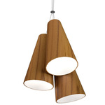 Conical Trio Pendant - Teak