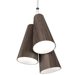 Conical Trio Pendant - American Walnut