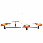 Dot Linear Chandelier - Matte Black / Teak