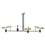 Dot Linear Chandelier - Matte Black / Maple