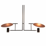 Dot Linear Chandelier - Matte Black / Teak