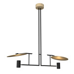 Dot Linear Chandelier - Matte Black / Maple