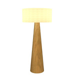 Conical Tapered Floor Lamp - Blonde Freijo / White