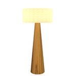 Conical Tapered Floor Lamp - Teak / White