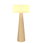 Conical Tapered Floor Lamp - Maple Wood / White