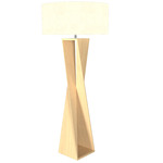 Spin Floor Lamp - Maple / White Linen