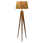 Faceted Tripod Floor Lamp - Teak