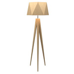 Faceted Tripod Floor Lamp - Maple