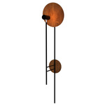 Dot Tall Wall Sconce - Matte Black / Imbuia