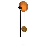 Dot Tall Wall Sconce - Matte Black / Teak