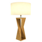 Spin Table Lamp - Blonde Freijo / White Linen