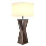 Spin Table Lamp - American Walnut / White Linen