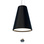 Conical Small Pendant with Crystal - Matte Black
