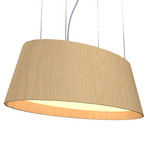 Conical Oval Pendant - Maple Wood / White Acrylic