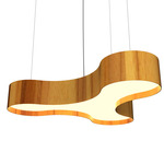 Organic Trefoil Pendant - Teak / White Acrylic