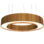 Cylindrical Ring Pendant - Teak / White Acrylic