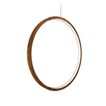 Frame Vertical Circle Pendant - Imbuia / White Acrylic
