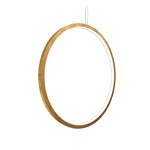 Frame Vertical Circle Pendant - Blonde Freijo / White Acrylic