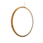 Frame Vertical Circle Pendant - Teak / White Acrylic