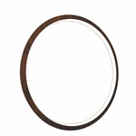 Frame Vertical Circle Pendant - American Walnut / White Acrylic