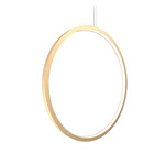 Frame Vertical Circle Pendant - Maple Wood / White Acrylic