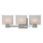 Hartsdale Bathroom Vanity Light - Satin Nickel / Clear / White