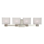 Hartsdale Bathroom Vanity Light - Satin Nickel / Clear / White