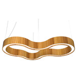 Organic Slim Curved Pendant - Teak / White Acrylic