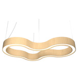 Organic Slim Curved Pendant - Maple Wood / White Acrylic