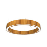 Cylindrical Slim Pendant - Teak / White Acrylic