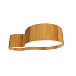 Organic Key Flush Mount - Teak / White Acrylic