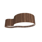 Organic Key Flush Mount - American Walnut / White Acrylic