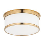 Geneva Ceiling Light Fixture - Aged Brass / Opal