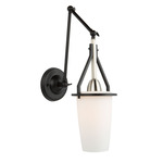 Brydon Cylindrical Convertible Pendant / Wall Sconce - Brushed Nickel / Matte Opal