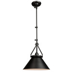 Brydon Cone Pendant / Wall Sconce - Black / Black