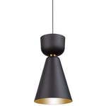 Tempo Cone Pendant - Matte Black / Black